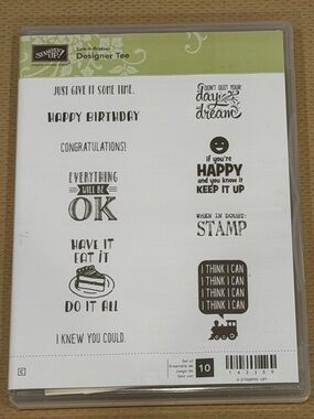 Stampin' Up! Designer Tee Sentiment Stamp Set - Black and Green